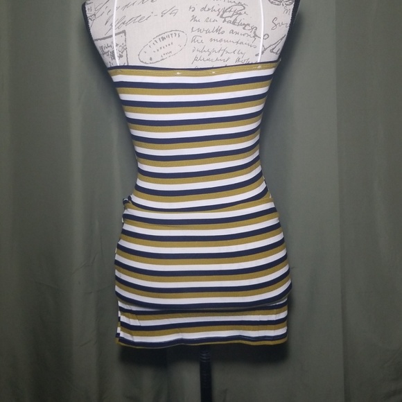Cute bodycon yellow striped tie cami dress - Picture 5 of 6